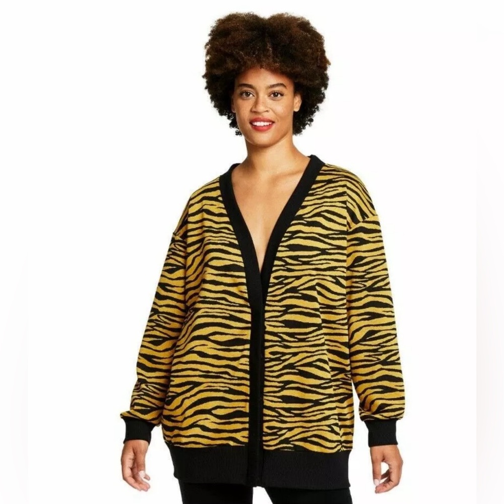 Victor Glemaud x Target Dark Gold Animal Print Cardigan Size Small